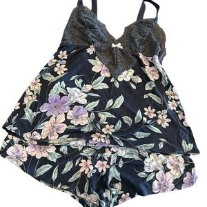 Floral Pajama Set Cami Top &‎ Shorts Sleepwear Loungewear